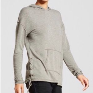 Mossimo Olive Gray Lace Up Sides Hoodie NWT